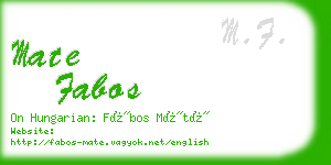 mate fabos business card